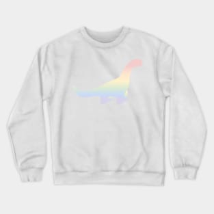 Rainbow Pastel Gradient Dinosaur (White Background) Crewneck Sweatshirt